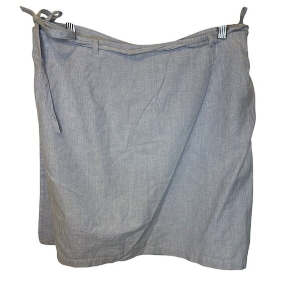 High Sierra Womens Chambray Wrap Skirt Size 16 100% Cotton Light Blue - Picture 4 of 5
